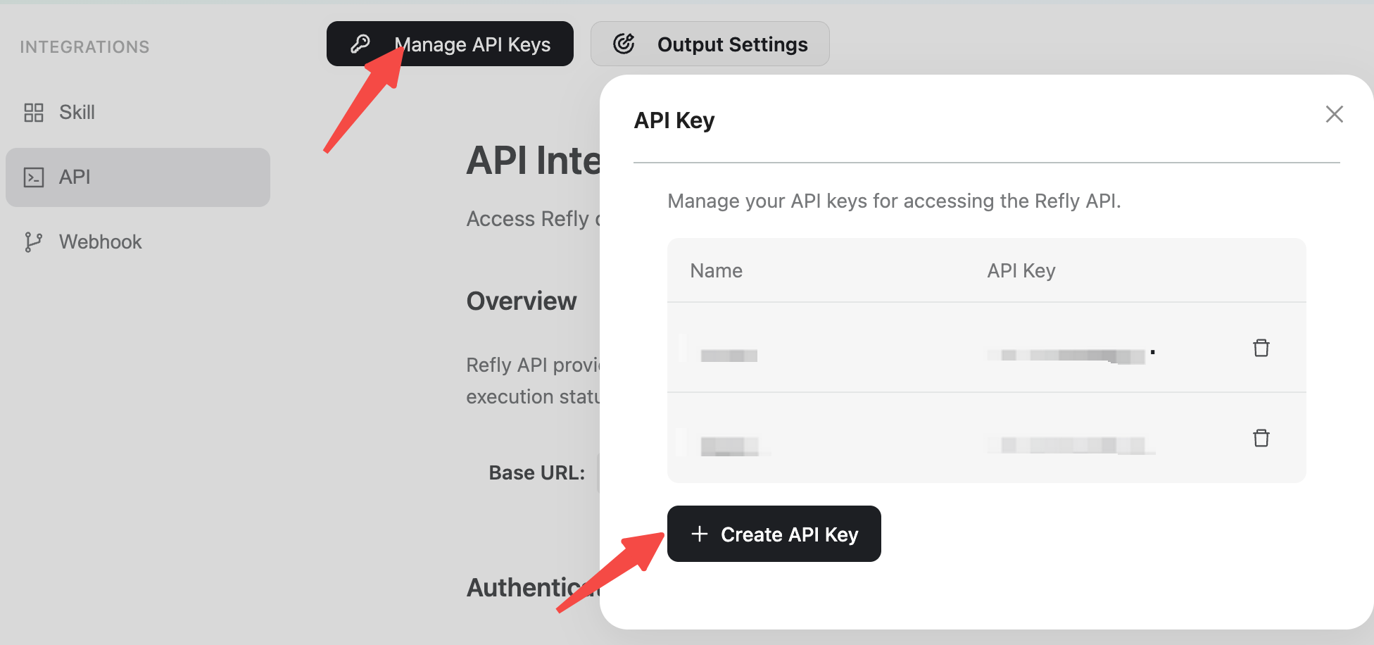 Create API Key Example